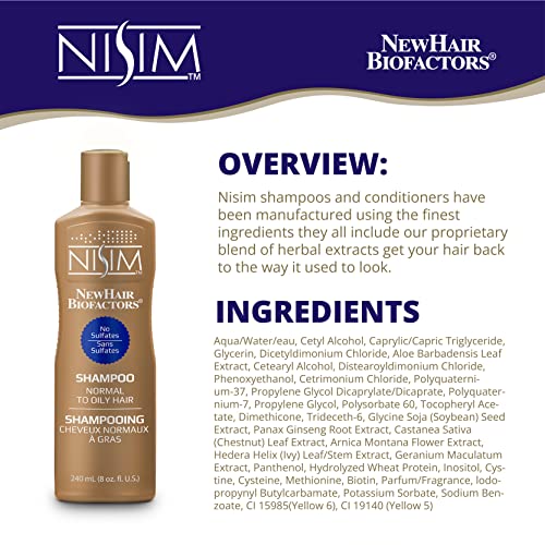 NISIM NewHair BioFactors Shampoo for Normal To Oily Hair Deep