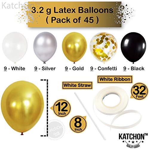 Pack of gold and black balloons with the text "new 12 months" on sale for $28.99 - $17.97.