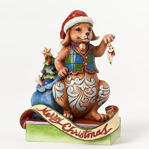 Jim Shore Heartwood Creek Unleash Christmas Joy 2014 Christmas Dog Decorating Tree Figurine