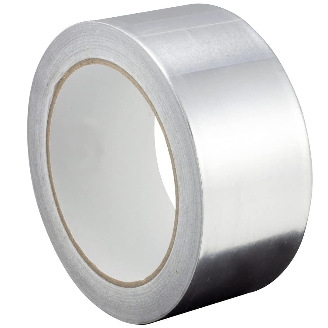 Gocableties Aluminium Foil Tape, 48mm (2") x 25m, Adhesive Insulation Tape for Insulating, HVAC Repair, Sealing Ducts, and Pipework, 1 Roll