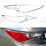 Chrome Rear/Tail Light Lamp Molding Trim Covers 4pcs Set for 2011 2012 2013 Hyundai Sonata