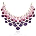 Jane Stone Fashion Statement Collar Necklace Vintage Openwork Bib Costume Jewelry (Ombre purple)
