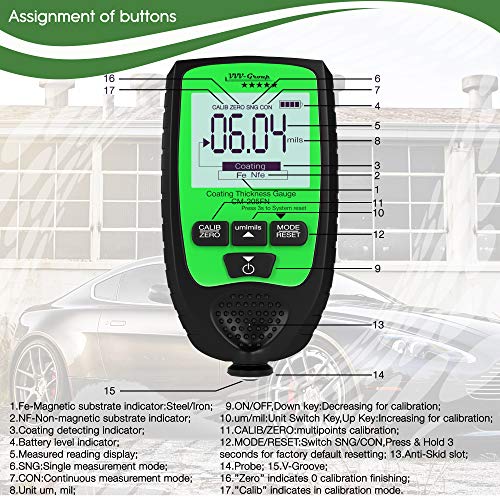 Coating Thickness Gauge CM205FN Best Digital Meter for Automotive