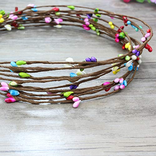 10 Strips 25.5inch/2.13ft Artificial Pastel Pip Berry Sprays Pip Berry Picks Stems for Farmhouse Style Floral Decorations Crafts Floral Arrangement Wreath Making Wedding Bridle Bouquet Decor