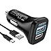 CHOETECH USB C Car Charger, 30W Dual USB Car Charger Compatible with iPhone XS XS Max XR X 8 8 Plus, Quick Charge 3.0 with Extra USB C Cable Compatible with Galaxy Note 10 S10 S9 Note 9/8 S9 S8, LG