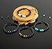 REVOLIA 8MM 4Pcs Mens Womens Beaded Bracelets Braided Rope Lava Rock Stone Adjustable String