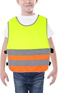 Heflashor Unisex Kinder Sicherheitsweste Hohe Sichtbarkeit Warnweste Atmungsaktiv Warnschutz Reflektierende Schutz Weste für Jungs/Mädchen