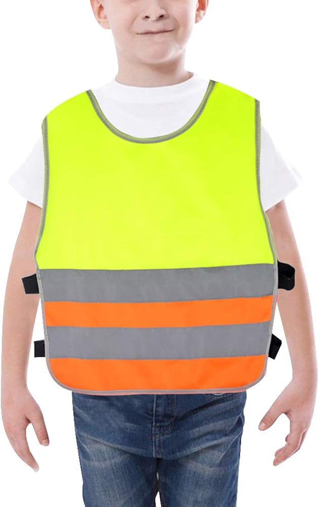Heflashor Unisex Kinder Sicherheitsweste Hohe Sichtbarkeit Warnweste Atmungsaktiv Warnschutz Reflektierende Schutz Weste für Jungs/Mädchen