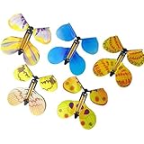 Meeruz 5-Pcs Magic Butterfly Flying in the Book Fairy Rubber Band Powered Wind Up Butterfly Toy Great Surprise for Wedding And Birthday Gifts