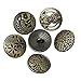 HOUSWEETY 30PCs Buttons Mixed Antique Bronze Color Round Shape Flower Pattern Engraved Metal Buttons for DIY Crafts Sewing Decorations