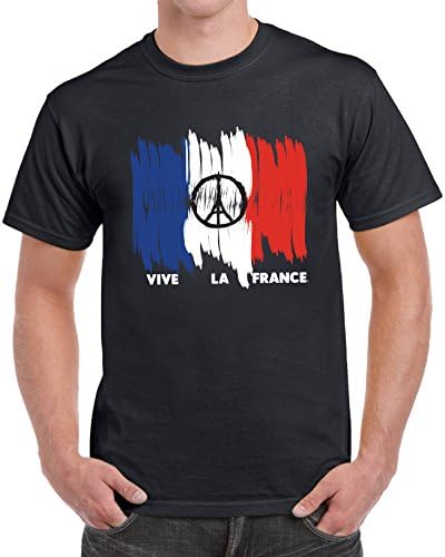 Vive La France Commemorative Solidarity Men's T-Shirt (X-Large) - Black