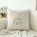 MIULEE Pack of 4, Gold Stamping Soft Solid Decorative Outdoor Square Throw Pillow Covers Set Cushion Case for Sofa Bedroom Car 18 x 18 Inch 45 x 45 cm