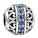 SOUFEEL September Birthstone Charm Dark Blue 925 Sterling Silver Charms for Bracelet Necklace