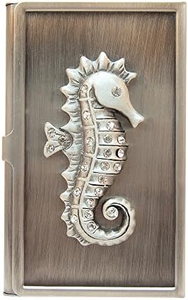 All For Giving Seahorse Business Card Carrying Case, Pewter