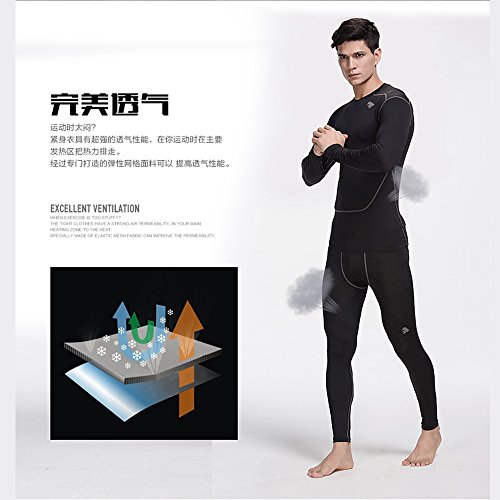 image for ariella Men's Compression Quick Dry Gear Baselayer Sets Running Joggin