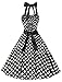 Dressystar Vintage Polka Dot Retro Cocktail Prom Dresses 50's 60's Rockabilly Bandage Black White Dot S