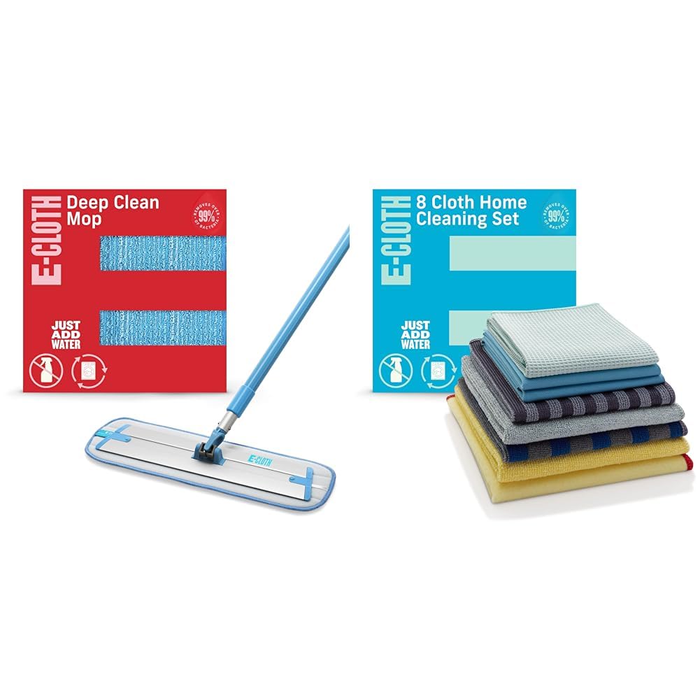 E-Cloth Deep Clean Microfiber Mop - Multi-Surface & Dust Mop for Hardwood, Stone & Home Cleaning Set, Premium Microfiber Cloth Image