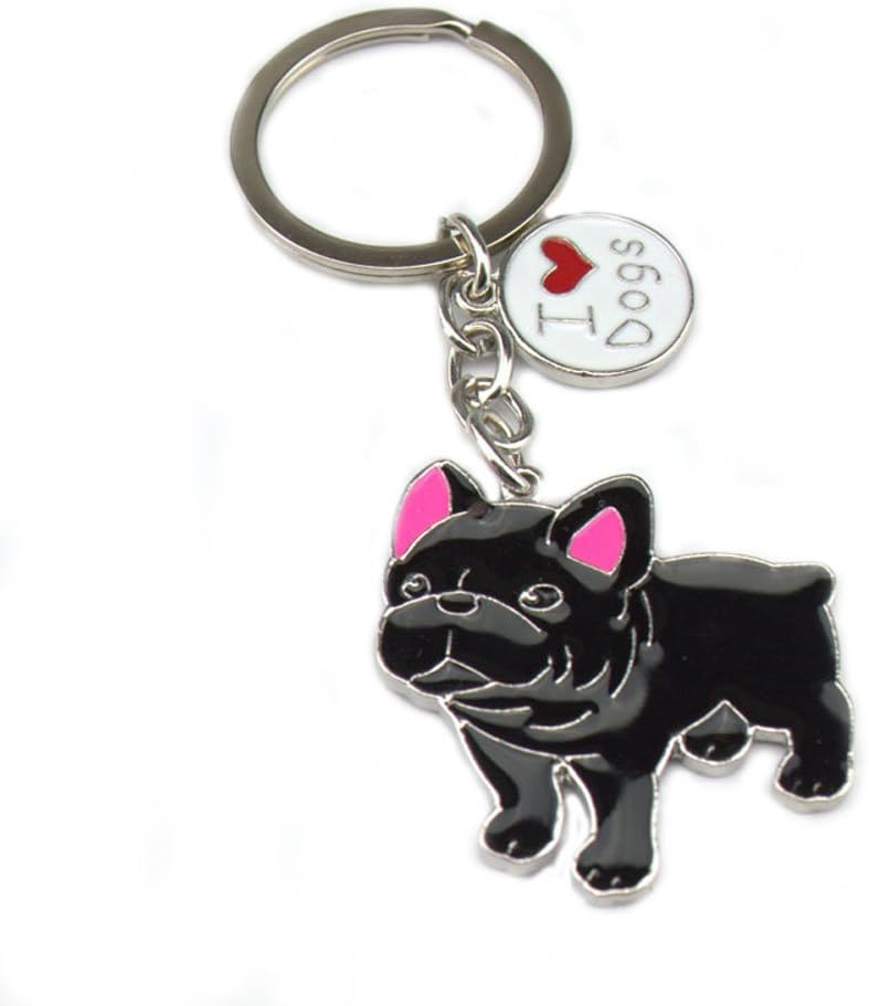 ZoonPark® Dog Key-ring Keychain,Lovely Cute Small Dog Puppy Keychain Keyring Metal Keychain Keyring Keyfob Key Ring Car Keyring Bag Charm (French Bulldog) - Image 3