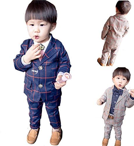 Amazon 子供スーツ 男の子 フォーマル スーツ 入学式 卒業式 入園式 紳士服 七五三 春秋服 冠婚葬祭 韓国子供服 1cm ネイビー 服 ファッション小物 通販