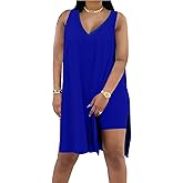 Difanlv Plus Size Women 2 Piece Outfits, Sleeveless Tunic Tops Bodycon Biker Shorts Set, Summer Casual Oversized Tracksuit