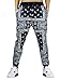 Cityoung Men's Fashion Printed Jogger Sweatpants Drop Crotch Sportswear(XL,Black and White)