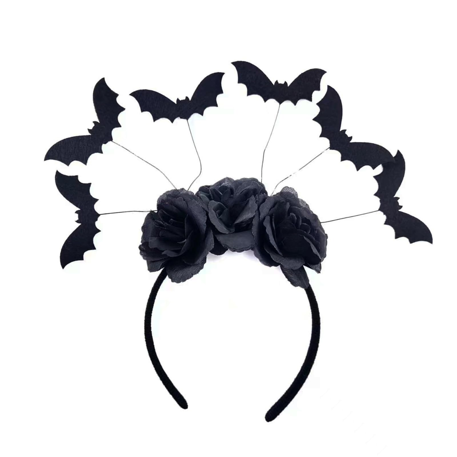 SUNTRADE Woman Halloween Black Bat Headband,Day of the Dead Headband for Cosplay Party Costume Accessories