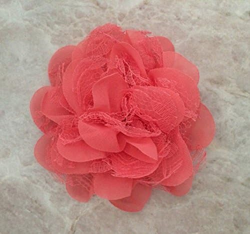 Coral Lace and Nylon Flower Bow Dog Collar Accessory