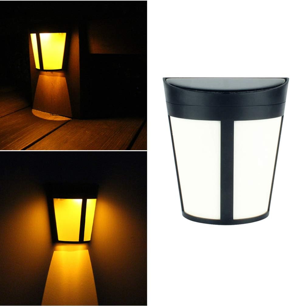 Uonlytech 2pcs 6LED Solar Wall Lamp Outdoor Solar Lamp Garden Light Waterproof Garden Fence Warm Light
