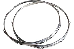 Colaxi Drum Hoops Drum Rims 6 Hole Percussion Instrument Repairing Replacement DIY Professional Snare Drum Batter for Top and Bottom, 16 inch