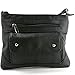 SBR Designs Women's Leather Cross Body Organizer Bag Black