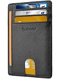 Slim Minimalist Leather Wallets for Men & Women - Cross Black