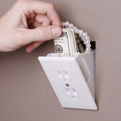 Hidden Wall Safe Electrical Outlet Hidden Security Safe w/ Key Mini