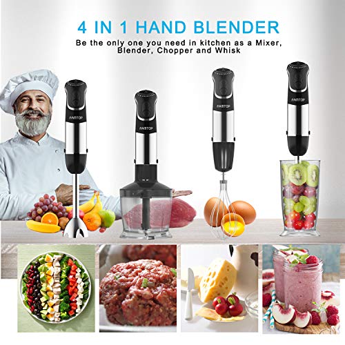 Hand Blender, 5 in 1 Immersion Blender, 12Speed Stick Blender with