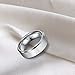 TIGRADE 8MM Men's Titanium Ring Wedding Band with Flat Brushed Top and Polished Finish Edges(13)