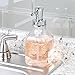 mDesign Square Glass Refillable Liquid Soap Dispenser Pump Bottle for Bathroom Vanity Countertop, Kitchen Sink - Holds Hand Soap, Dish Soap, Hand Sanitizer, Essential Oils - 2 Pack - Clear/Chrome