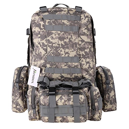 Homdox 55L Waterproof Detachable Multifunctional Outdoor Mountaineering Bag Molle Military Tactical Assault Backpack Rucksack for Hiking Camping Trekking Climbing