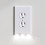 SnapPower Guidelight - Outlet Coverplate (WHDU) with LED Night Lights, Duplex+White