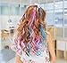 SWACC 12 Pcs Multi-Colors Party Highlights Clip on in Hair Extensions Colored Hair Streak Synthetic Hairpieces (20-Inch Curly, 6 Pcs Hot Pink + 6 Pcs Red)