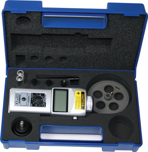 Shimpo DT-205LR-S12 Handheld Tachometer with 12" Wheel, LCD Display, 6 - 99999rpm Range