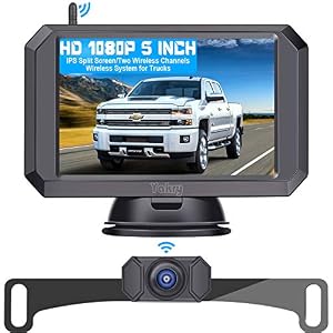 Wireless Backup Camera HD 1080P with 5“ Monitor Hitch Rear View Camera for Trucks,Camper,Car,SUV Super Night Vision Easy…