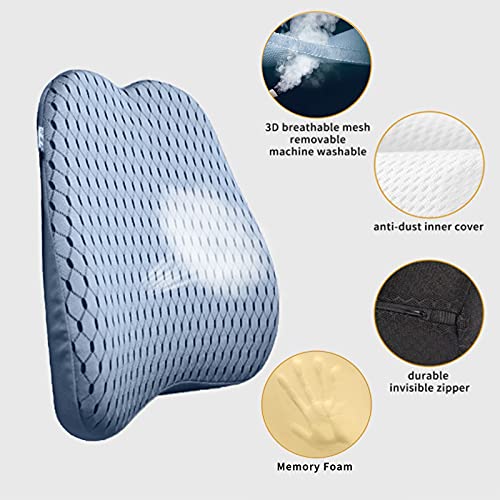 XINJUN Memory Foam car Lumbar Support Pillow Memory Foam Back Cushion