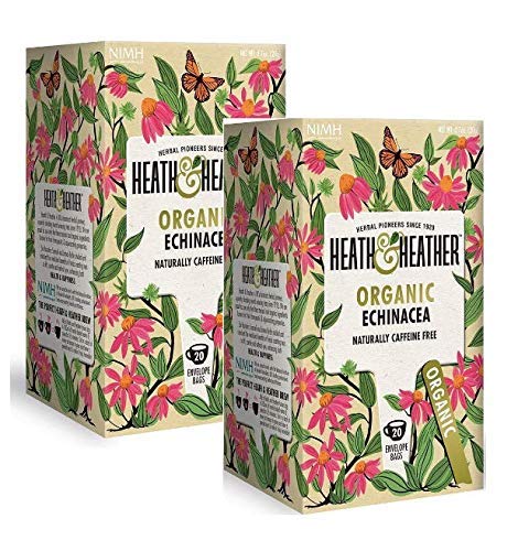 Heath & Heather Infuso Biologico di Echinacea Naturalmente Senza Caffeina - 2 x 20 Bustine di Té (40 Gram)
