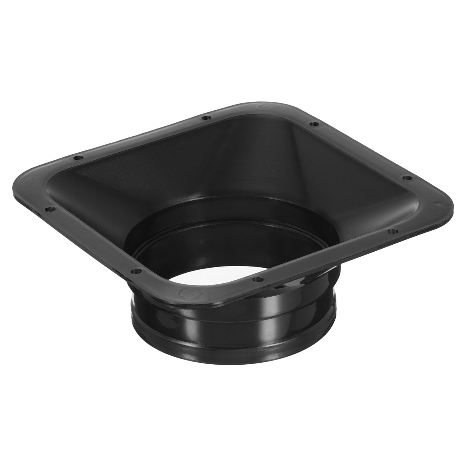 PATIKIL 4.1" Duct Connector Flange, PP Dryer Vent Wall Plate Square to Round Straight Ducting Plate for Air Heating Cooling Ventilation Exhaust Fan, Black