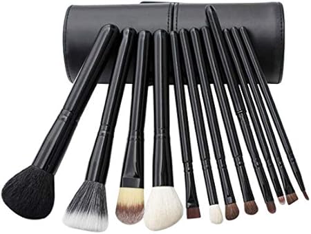 Amazon レザー調ケース 高級感のあるメイクブラシ 12本セット チークブラシ 可愛い ネイル ブラック パウダーブラシ チークブラシ メイクアップブラシ 化粧 本格 収納 ノーブランド品 メイクアップブラシ 通販