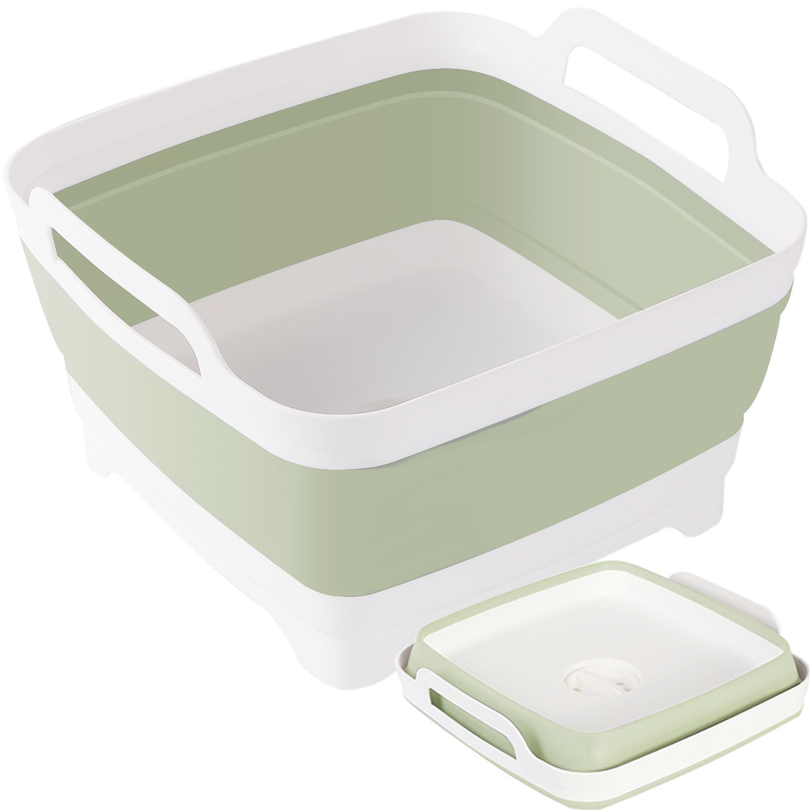 Photo 1 of Collapsible Dish Tub 9L-Collapsible Basin Bucket Portable Sink-Outdoor Multiuse Foldable Sink Tub Wash Dish Basin for Kitchen Basin RV Camping (Green)