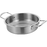 UTHCLO Multifunctional Seafood Pot Steel Pans for Cooking Home Wok Stainless Steel Pans Noodle Pot Metal Wok Korean Ramen Pot