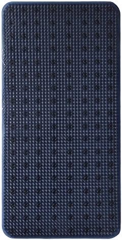 Waroom Home Non-Slip Bathtub and Shower Mat, Machine Washable Anti-Bacterial PVC Bath Mat, 28" X14", Superior Grip & Drainage Anti-Slip Rectangle Bath Mat (Black Grey 2)