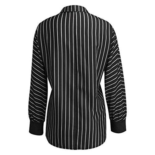 2 Button+Stripe+Blouse+Sleeve+Tshirts
