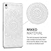 kwmobile Crystal Case Compatible with Sony Xperia XA - Hard Durable Transparent Protective Cover - Flowers White/Transparent