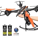Cool Big Size Drone with FPV 720P HD Camera, APP Gravity Control, U842 Drone RC Quadcopter, 2 Batteries, 3D Flips and Headless Mode, for Beginners & Kids